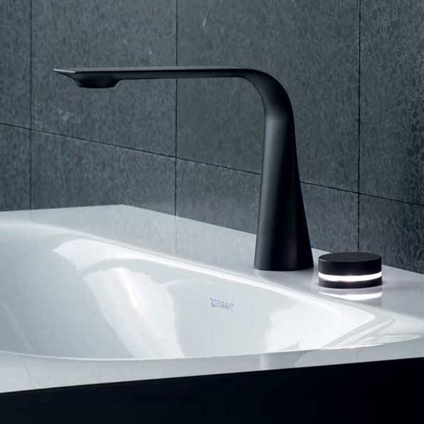 Contemporary bath tap on Duravit bath tub, by Maidenhead bathroom fitter